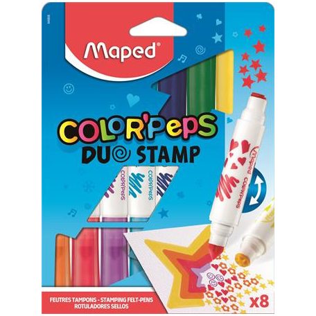 Filctollkészlet, MAPED, Color Peps Duo Stamo, 8 színű